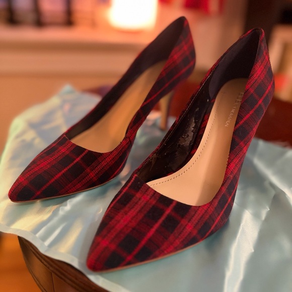 BCBGeneration Red Plaid Heels - Picture 8 of 13